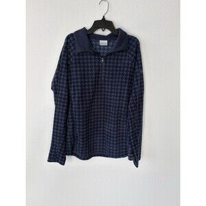 Columbia Women's Glacial IV Half-Zip Fleece Blue Houndstooth Print Size Large